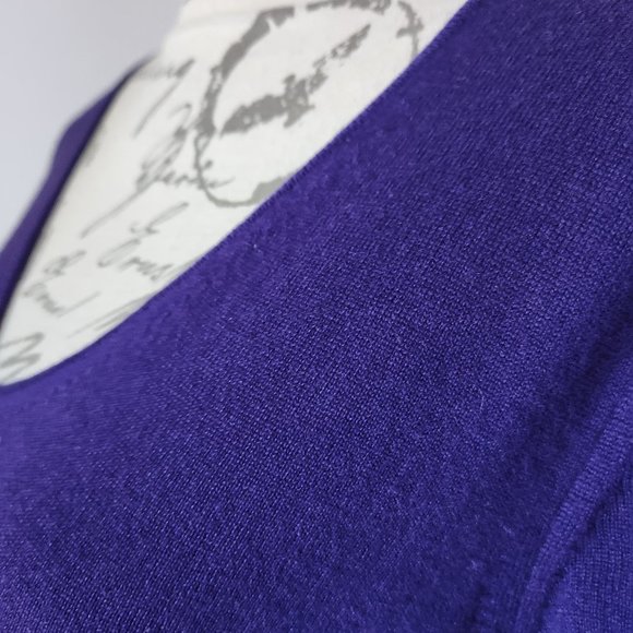 EUC Maria Di Ripabianca Made in Italy Cashmere Peplum Top V-Neck Purple - Picture 3 of 8